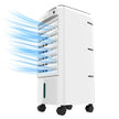 Cecotec EnergySilence 3500 Cool Compact Evaporative Cooler in white with multidirectional wheels