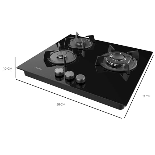 Cecotec Gas Cooker Bolero Squad G 3200S Glass Black - 6250W With WOK Burner
