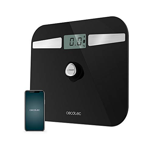 Cecotec Surface Precision EcoPower 10200 Smart Bathroom Scales in black with tempered glass surface