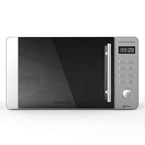 Cecotec Microwave Pro Clean 5120 with mirror front door and stainless steel design