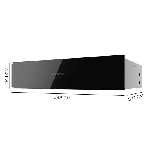 Cecotec Built-in Heat Drawer 60 cm - Adjustable Temperature & Black Glass