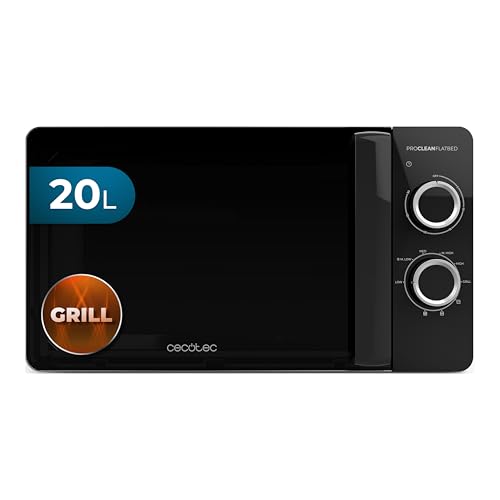 Cecotec Proclean 3130 Flatbed Microwave with Grill in black with FullCrystal design