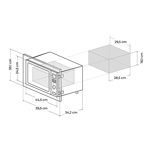 Cecotec GrandHeat 2000 Built-in Microwave With Grill - 20L Capacity