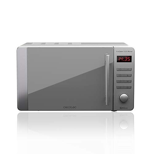 Cecotec ProClean 5020 Microwave Oven in stainless steel with mirror finish and LED display