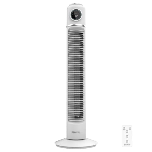 Cecotec EnergySilence 1090 Retro Pedestal Fan in white with LED display and remote control
