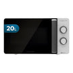 Cecotec ProClean 3010 Microwave in white with black door, showcasing its elegant design and features.