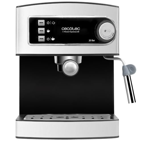 Cecotec Espresso Maker in black with adjustable frother and cup warmer