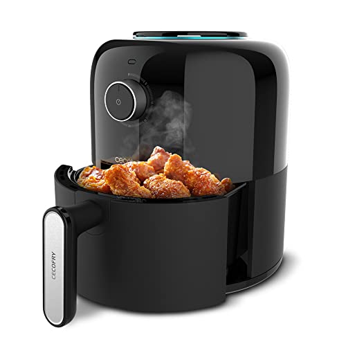 Cecotec Cecofry Pixel 2.5L Oil Free Deep Fryer in black with compact design and touch controls