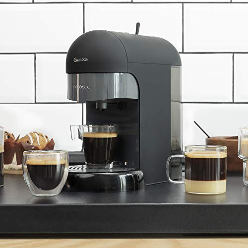 Cecotec Cumbia Capricciosa Black Espresso Maker - 19 Bar Pressure for Ground Coffee & ESE Pods