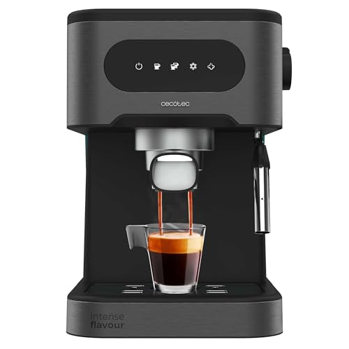 Cecotec Coldbrew Espresso Power 20 Coffee Machine in black with adjustable steam spout
