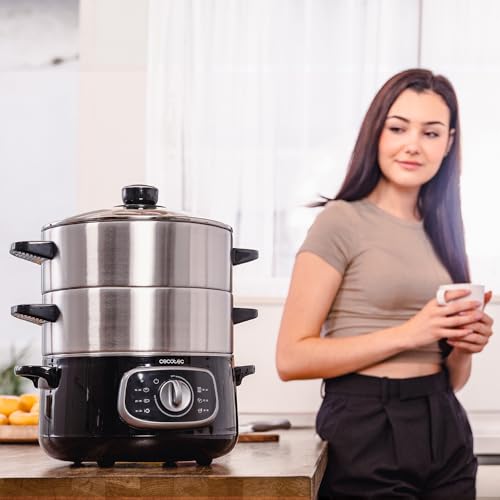 Cecotec Vapovita Steelpot Electric Steamer - 1300W, Healthy Cooking