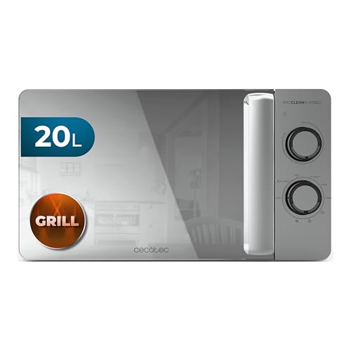 Cecotec Microwave with Grill Proclean 3160 featuring a mirror door and metallic design