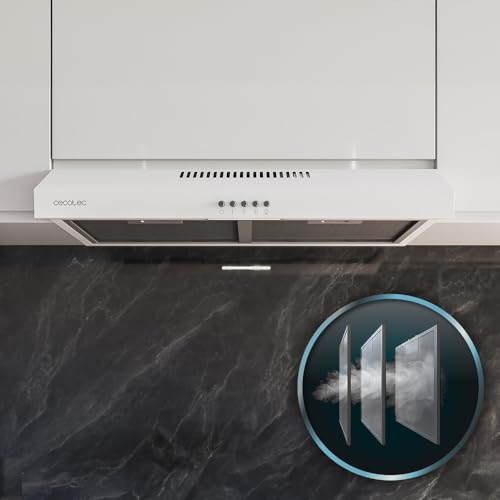 Cecotec 60 cm Wide Bolero Flux CM 602200 White Extractor Hood - High Suction Power