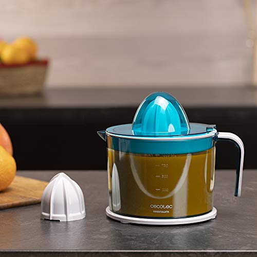 Cecotec EssentialVita Adjust White Electric Juicer with adjustable pulp control and detachable cones