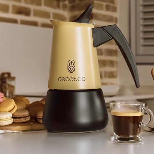 Cecotec Italian Coffee Maker Piccolina 900 Beige - 9 Cups, Elegant Design