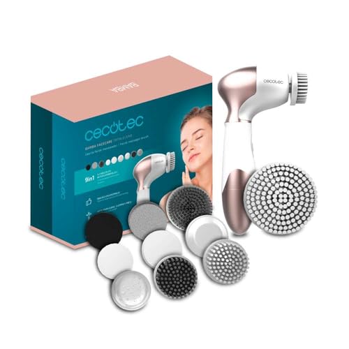 Cecotec FaceCare TotalClean Facial Cleansing Brush with 9 attachments in white