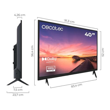 Cecotec 40" LED TV - Full HD With Dolby System & HDMI Connectivity
