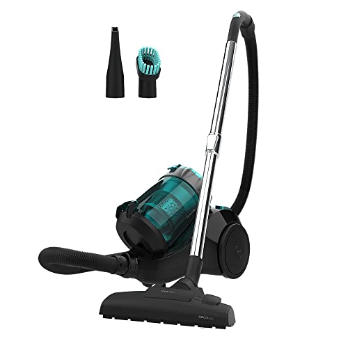 Cecotec Conga Rockstar Bagless Vacuum Cleaner in black with metal telescopic hose and accessories