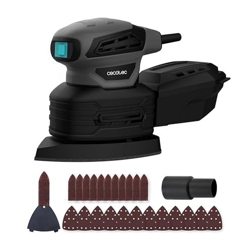 Cecotec PerfectSurface 180 Delta 180W Orbital Electric Sander with FingerDetail accessory and dust collector
