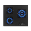 Cecotec Gas Plate with 3 burners, black Nano Glass finish and cast iron grills