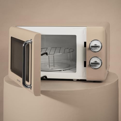 Cecotec ProClean 3110 Retro Beige Microwave With Grill - 20L Capacity