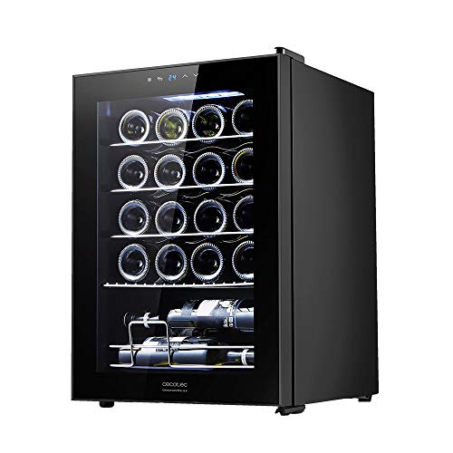 Cecotec GrandSommelier 20000 Wine Fridge in black with stainless steel shelves