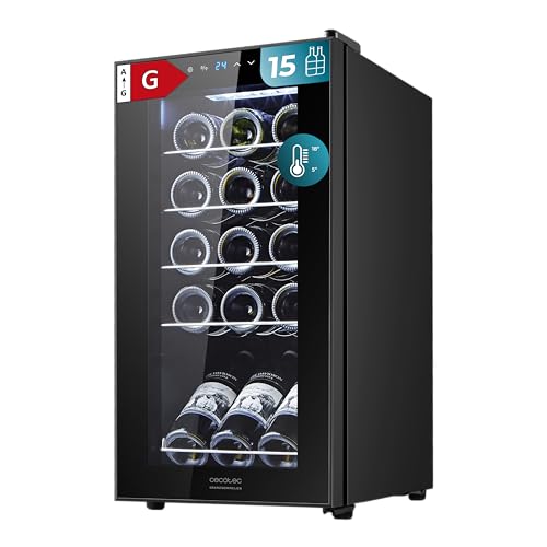 Cecotec Bolero Grandsommelier 1550 Black Compressor Wine Fridge with touch control and interior light