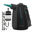 Cecotec Hydrosteam 1300 Rapid Max Steam Cleaner in black with accessories