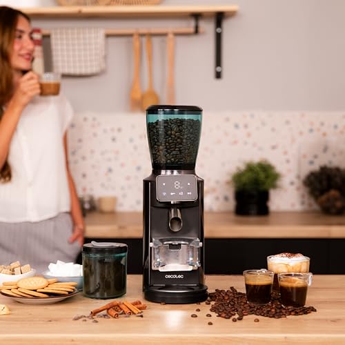 Cecotec Electric Coffee Grinder SteelMill Touch - Elegant Design & 30 Grind Settings