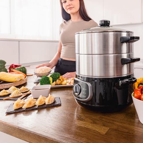Cecotec Vapovita Steelpot Electric Steamer - 1300W, Healthy Cooking