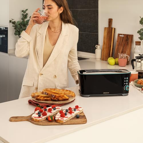 Cecotec Vertical Toaster with stainless steel finish and double long slots for two slices
