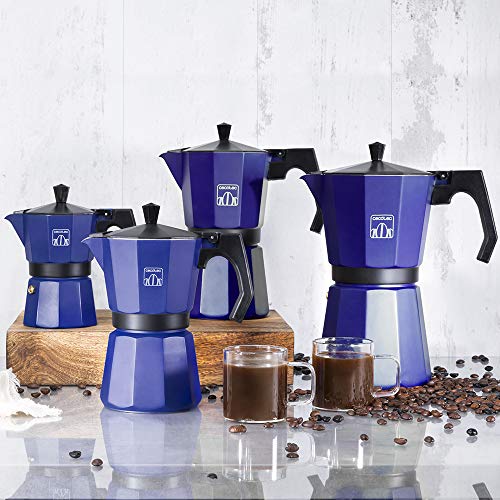 Cecotec Cumbia Mokclassic 300 Blue Aluminium Espresso Maker for 3 Cups - Easy to Clean