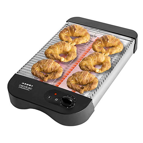 Cecotec Flat Toaster Turbo EasyToast Basic in black with quartz radiators and crumb drawer