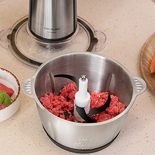 Cecotec ChopBeat 1500 TitanBlack Steel Electric Meat Grinder - 600W, Fast & Even Results