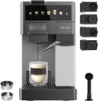 Cecotec Espresso Coffee Machine in Dark Stainless Steel with milk reservoir and control panel