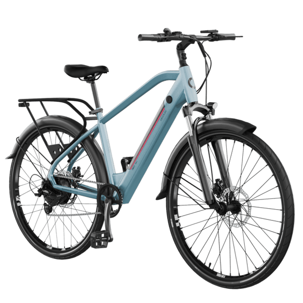 Cecotec Urban Pro Electric Bike featuring 28" wheels, front suspension, and sleek aluminum frame