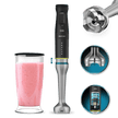 Cecotec Katana 15 TotalDestroy Hand Blender with black titanium blades and splash guard