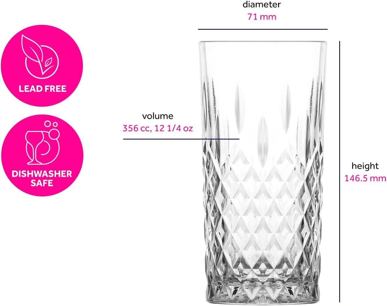 Livarno Set of 4 Long Drink Glasses